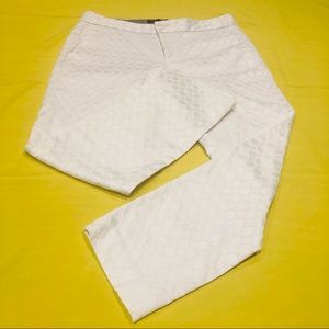 Banana Republic Hampton Fit Size 6 White Textured Circle patterned pants
